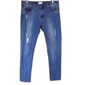 GOGO Jeans Lightly Distressed Skinny Ankle Jeans, Medium wash‎ - Size 11